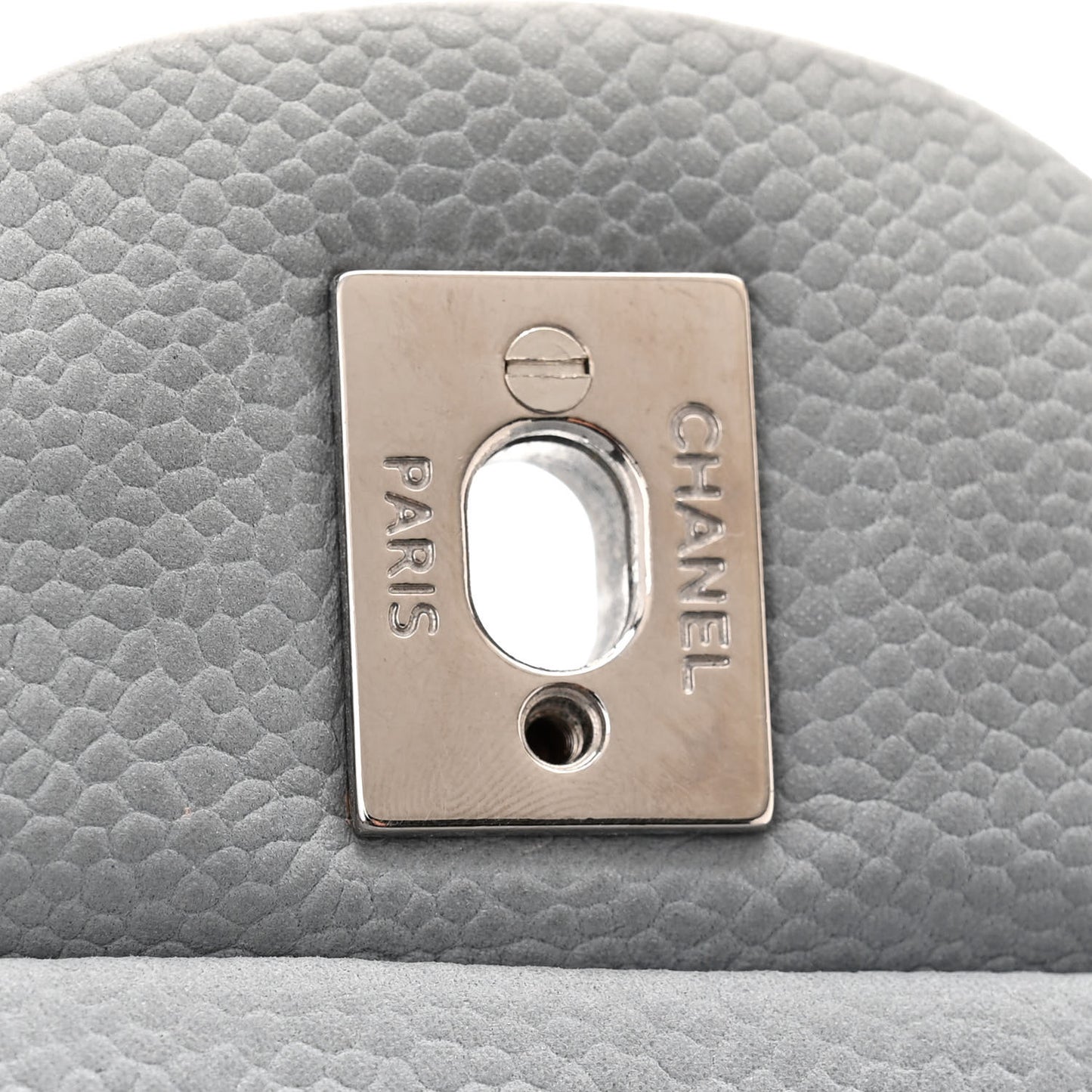 Iridescent Caviar Quilted Jumbo Double Flap Light Blue