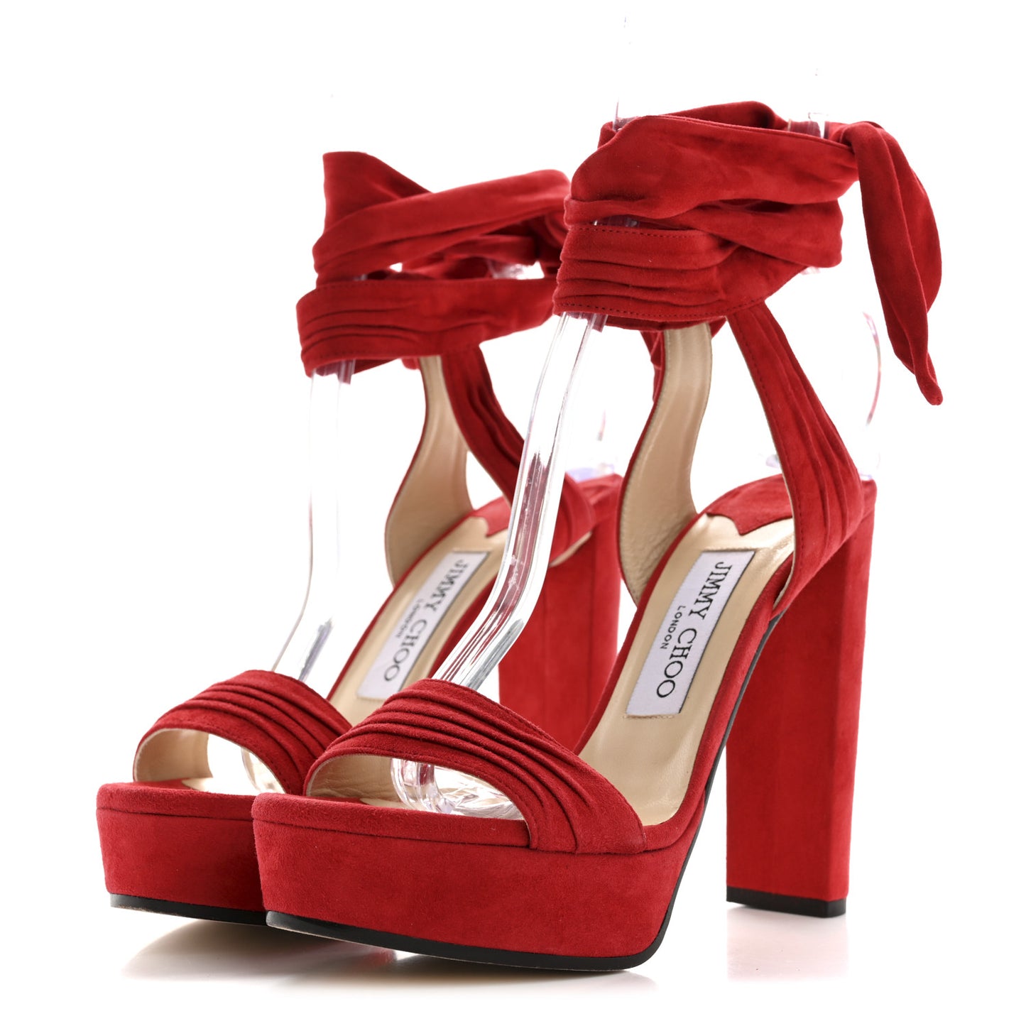 Soft Suede Kaytrin 120 Platform Sandals 36.5 Red