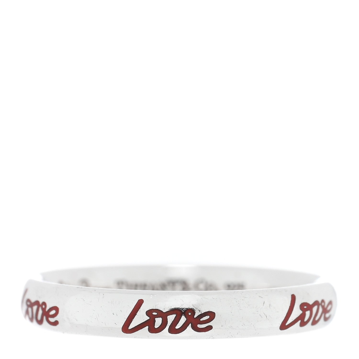 Tiffany Sterling Silver Enamel Paloma Picasso Love Band Ring 50 5.5 1 of 4