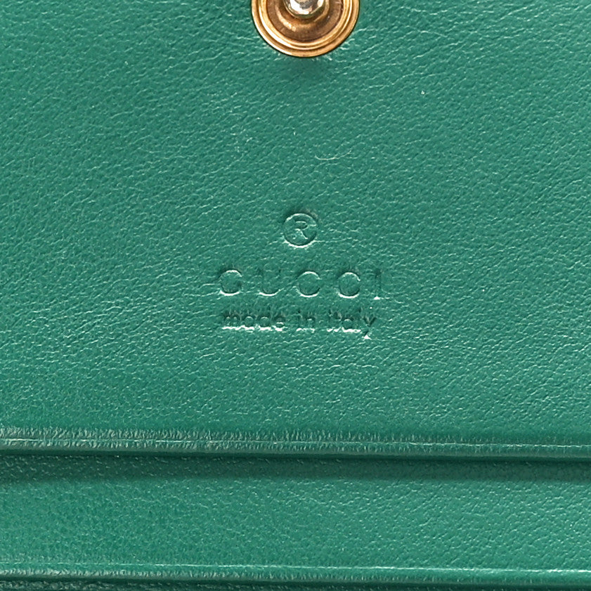 Calfskin Matelasse GG Marmont Card Case Wallet Emerald