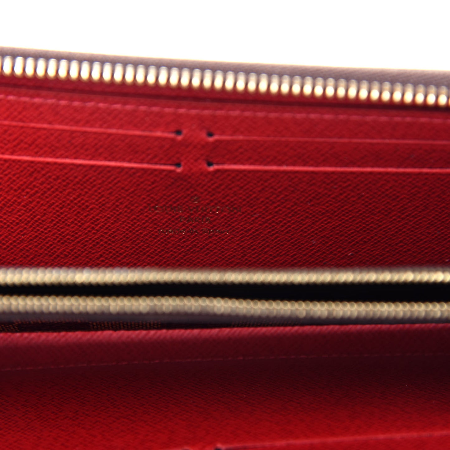 Damier Ebene Clemence Wallet Cherry