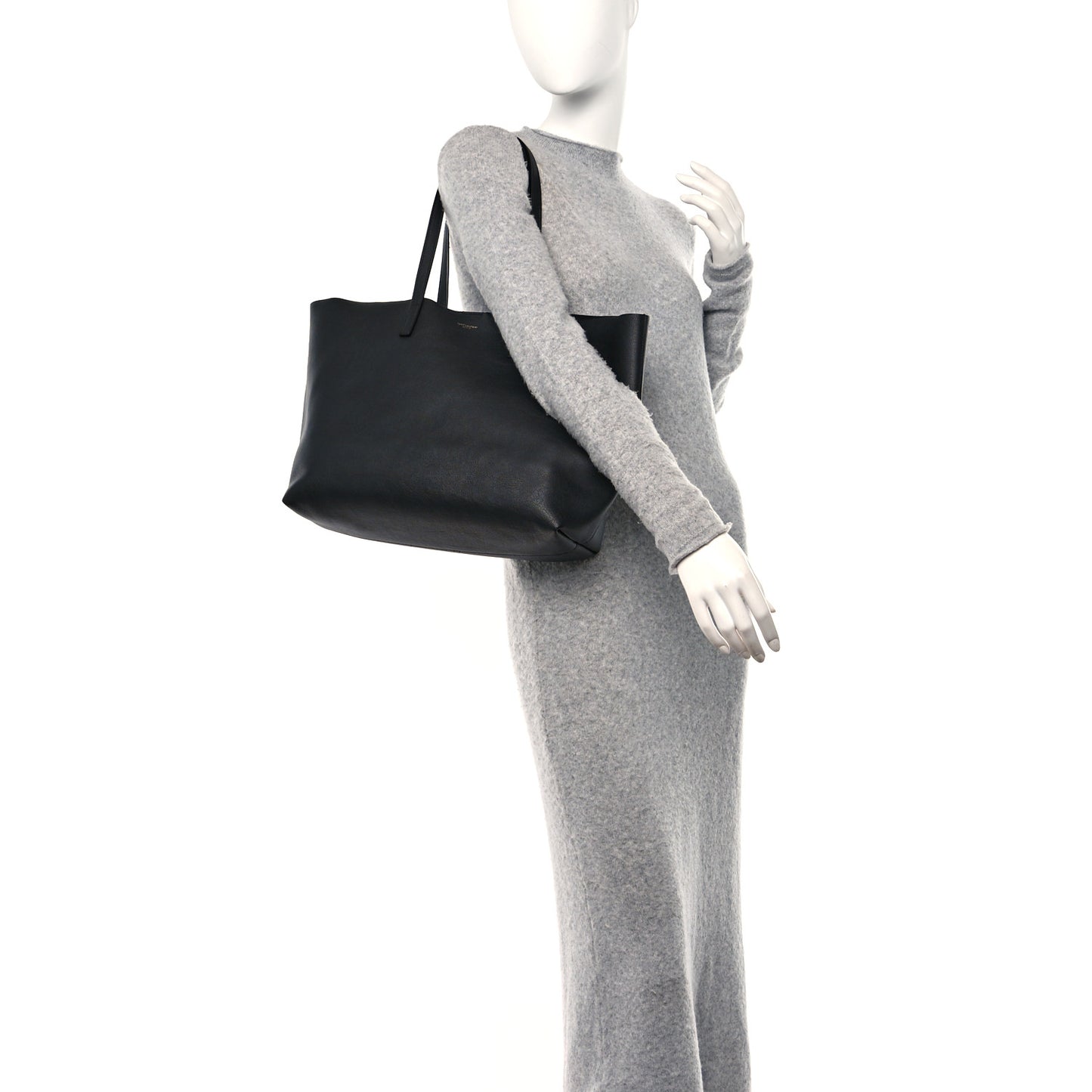 Calfskin Large Shopping Tote Black