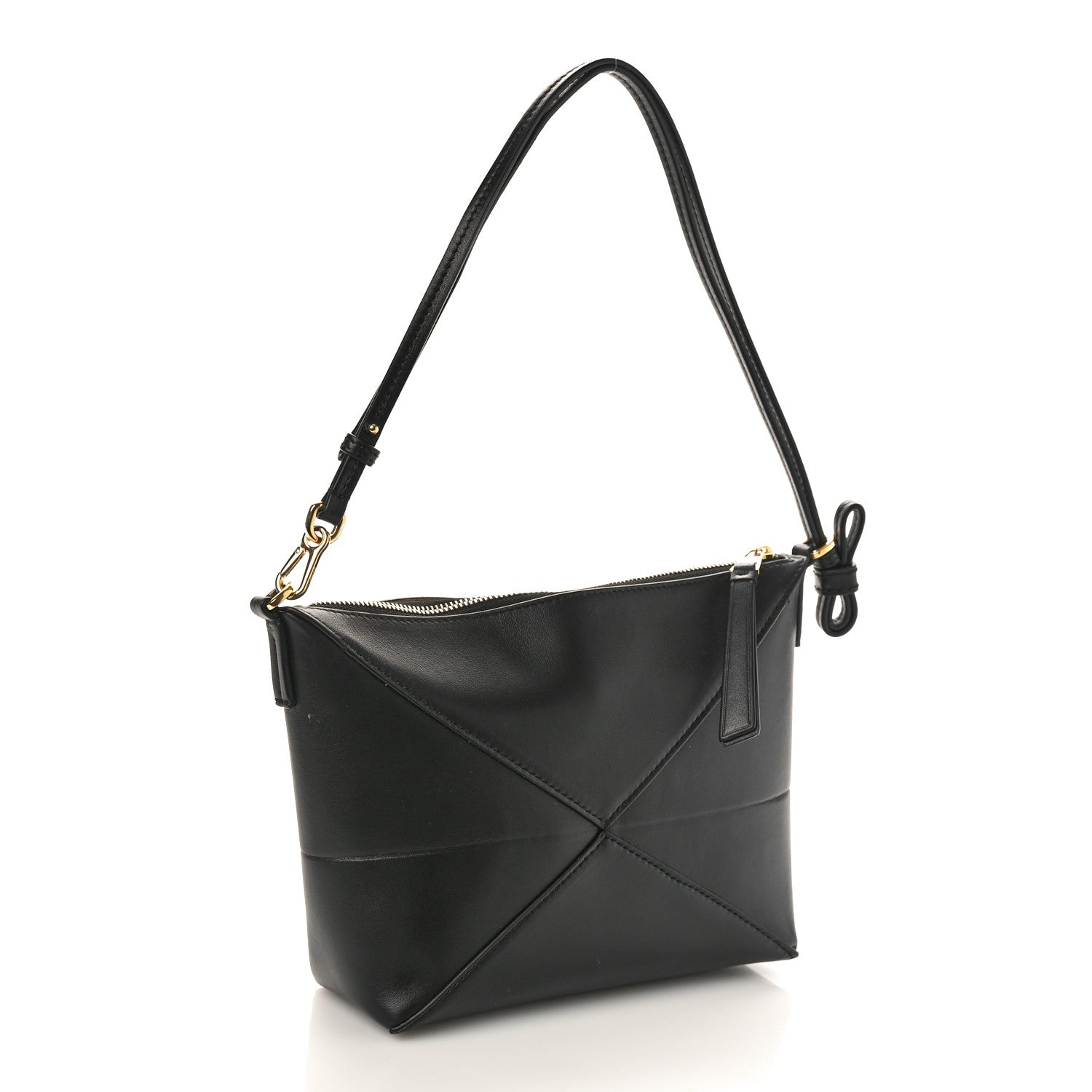 Loewe Shiny Calfskin Puzzle Fold Pouch Black 2 of 8