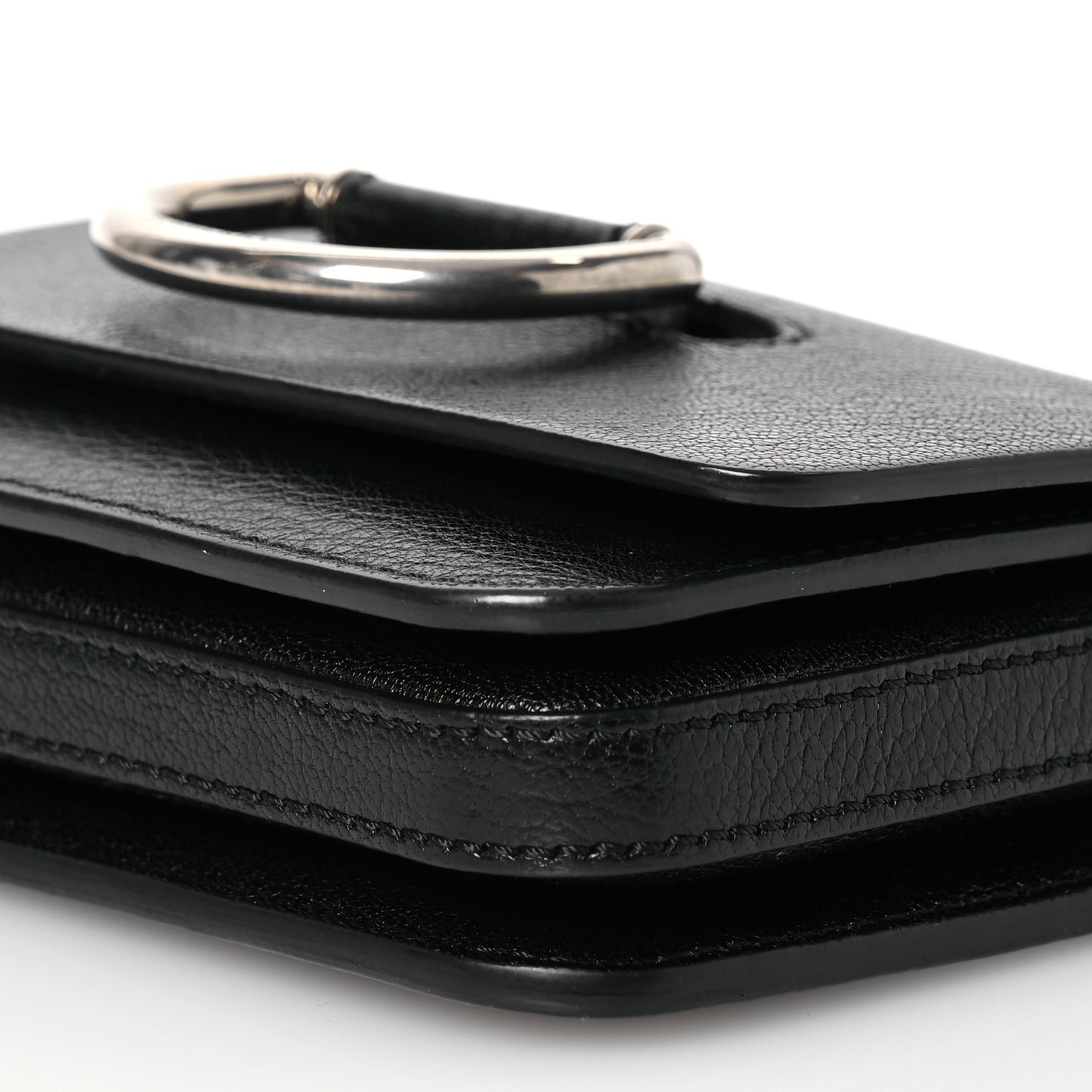 Goatskin Mini D-Ring Bag Black