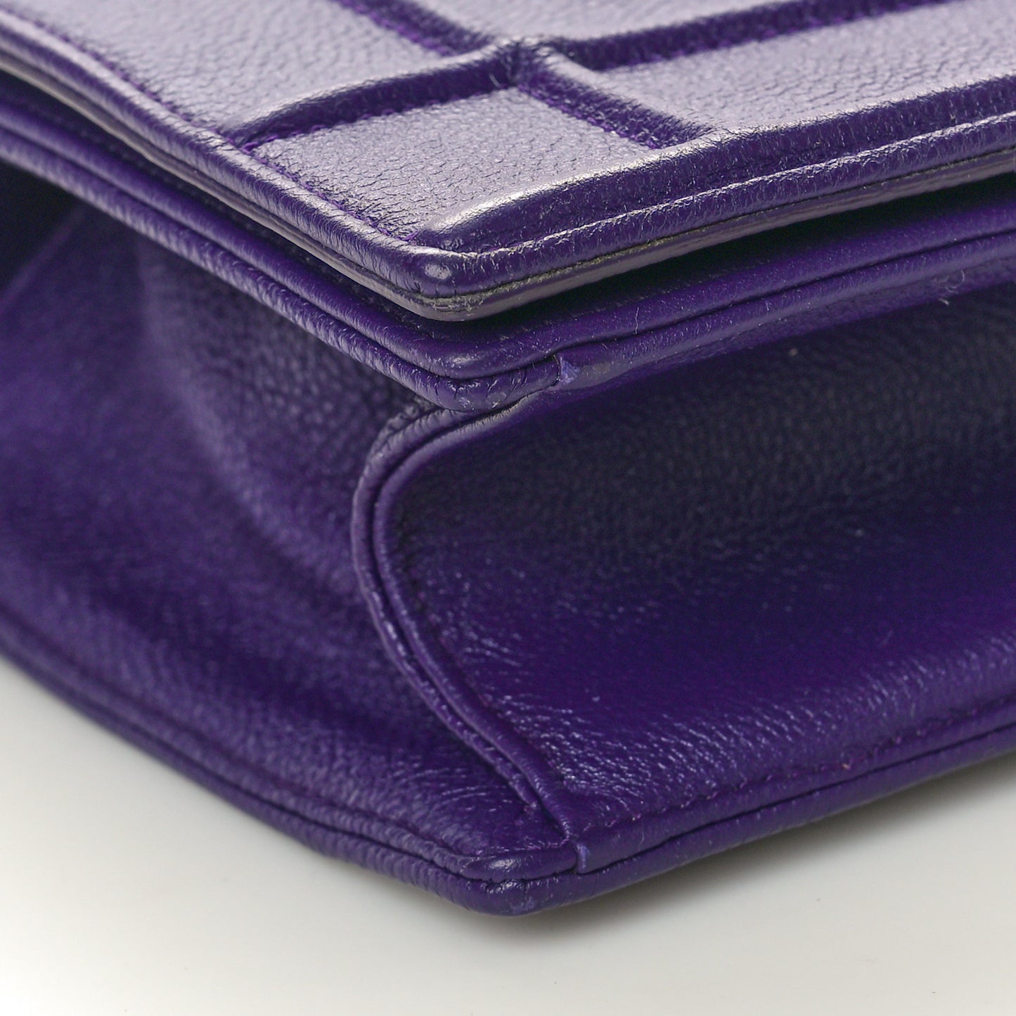 Grained Calfskin Medium Diorama Flap Bag Purple