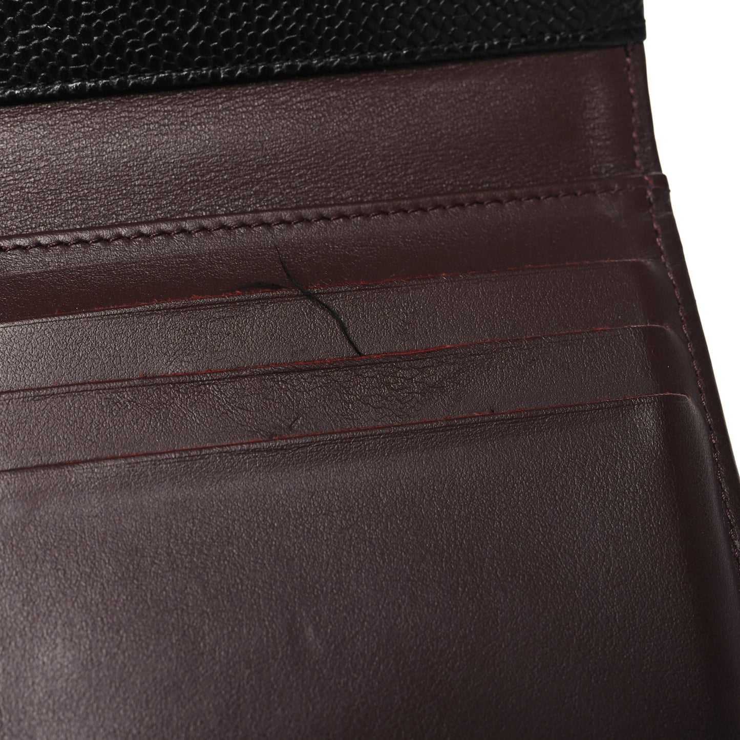 Caviar Quilted Compact Flap Wallet Black