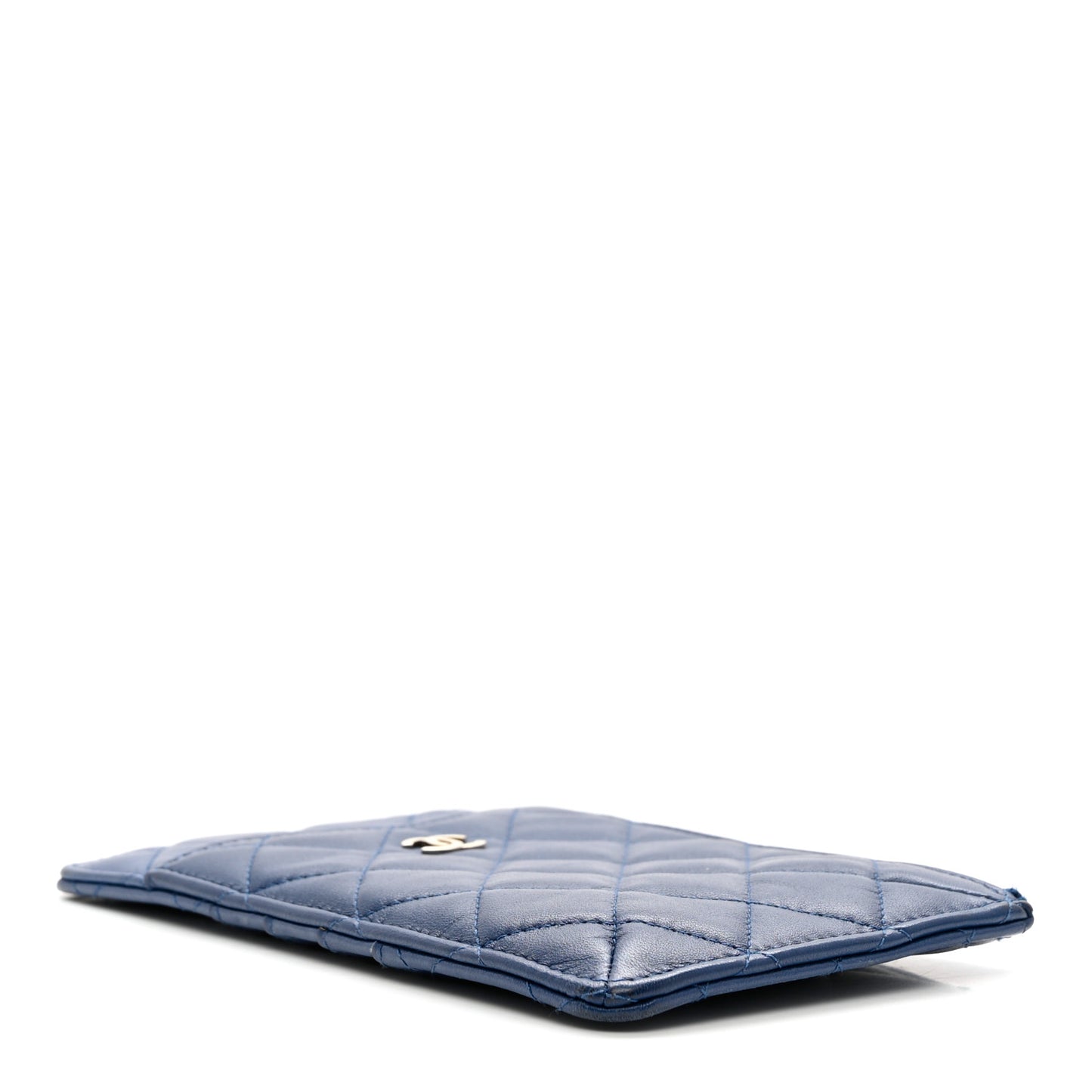 Lambskin Quilted Classic iPhone Pouch Blue