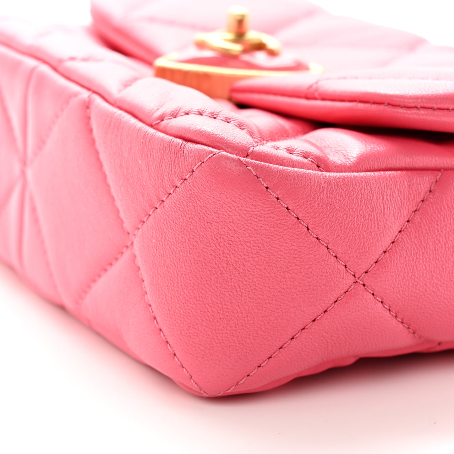 Lambskin Plexiglass Quilted Coco Love Mini Flap Pink