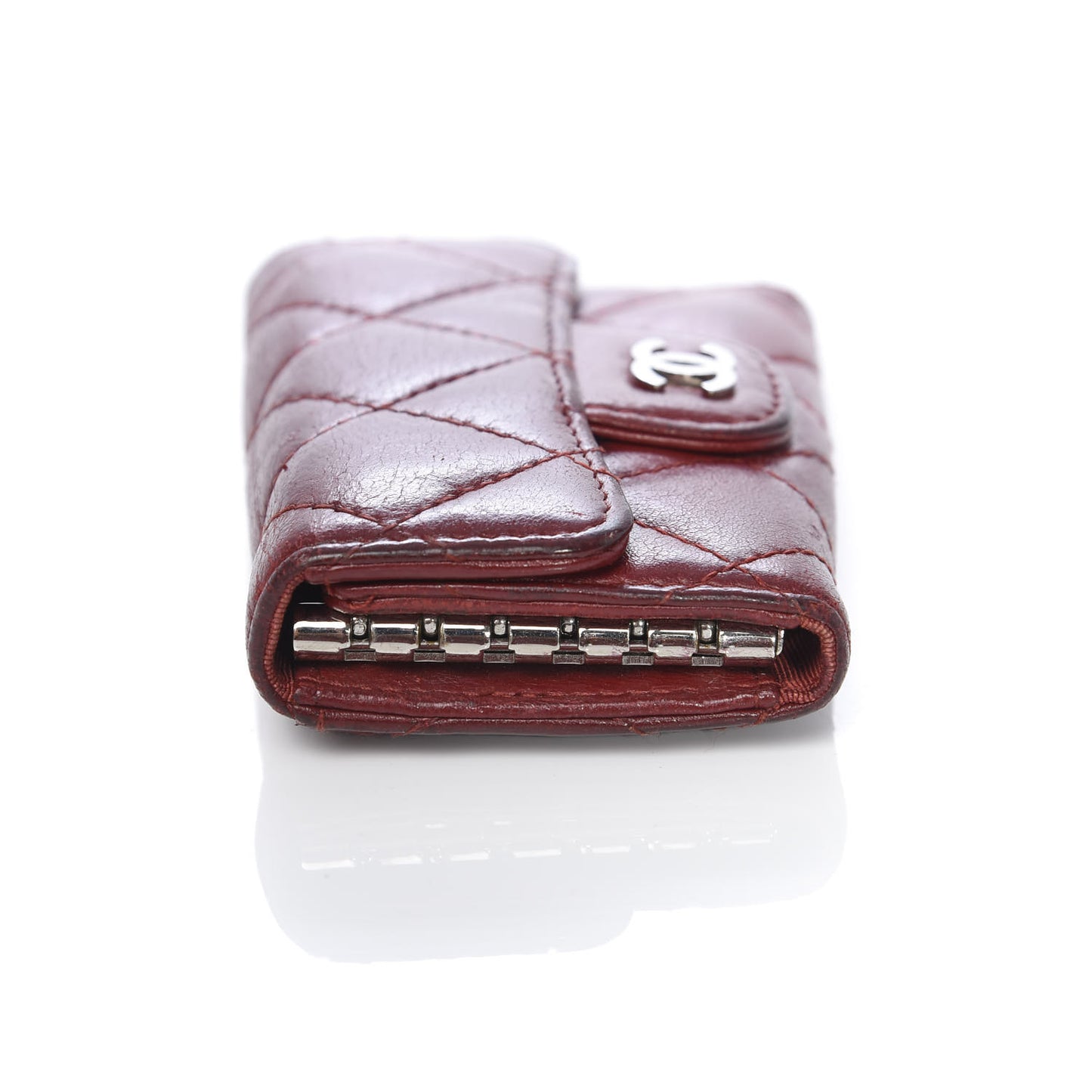 Lambskin Quilted 6 Key Holder Red