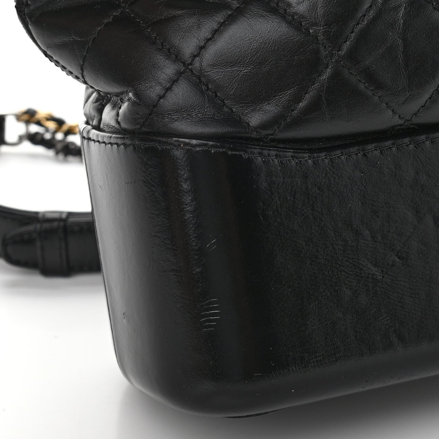 Aged Calfskin Quilted Large Gabrielle Hobo Black