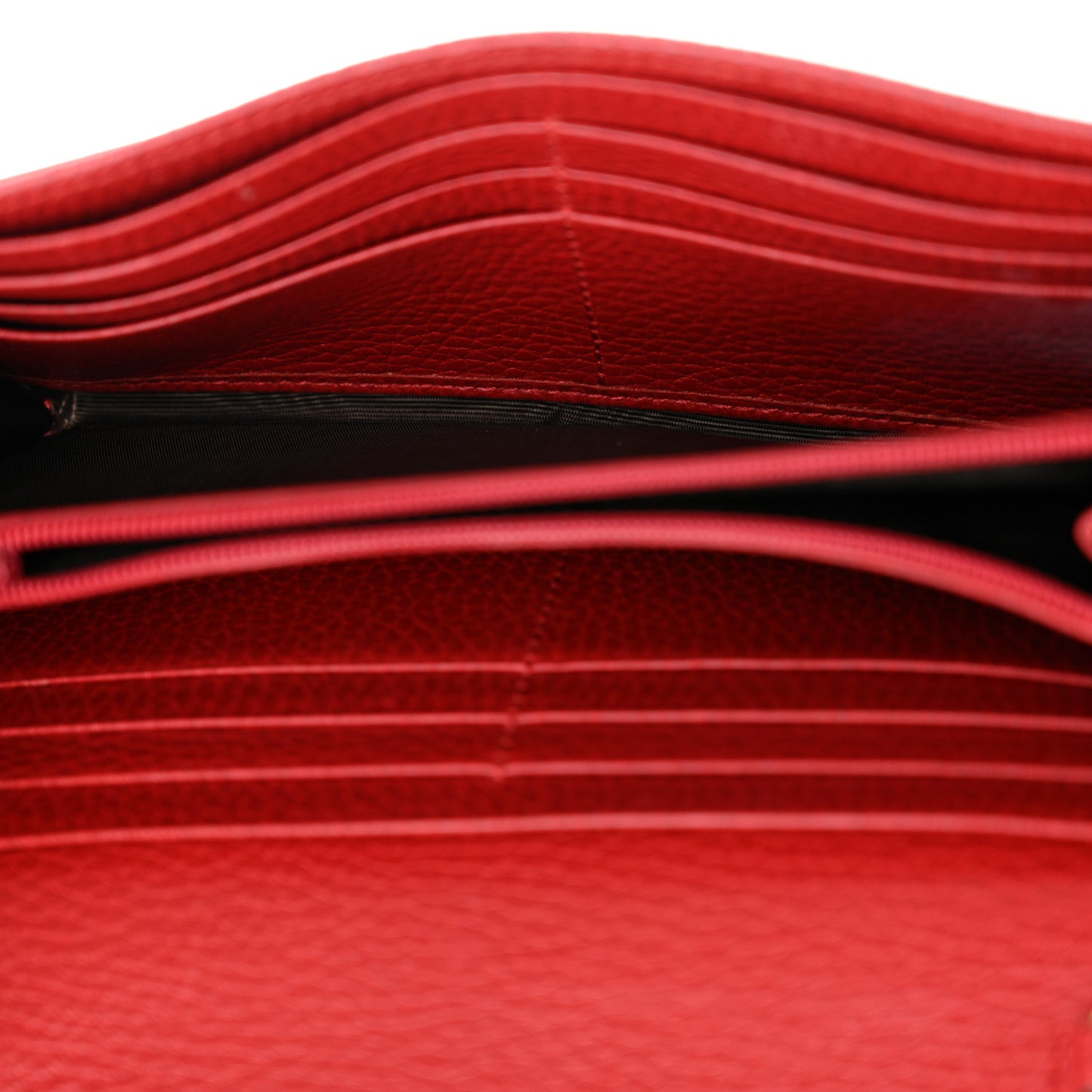 Dollar Calfskin Petite GG Marmont Wallet Chain Bag Hibiscus Red