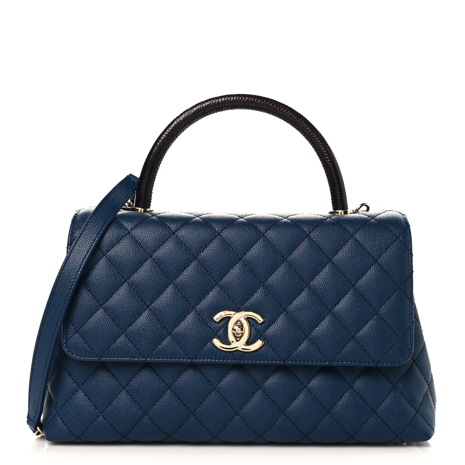 Iridescent Quilted Blue Navy Chanel バッグ キルティング ネイビー CHANEL Calfskin CC Relax Leather バッグ