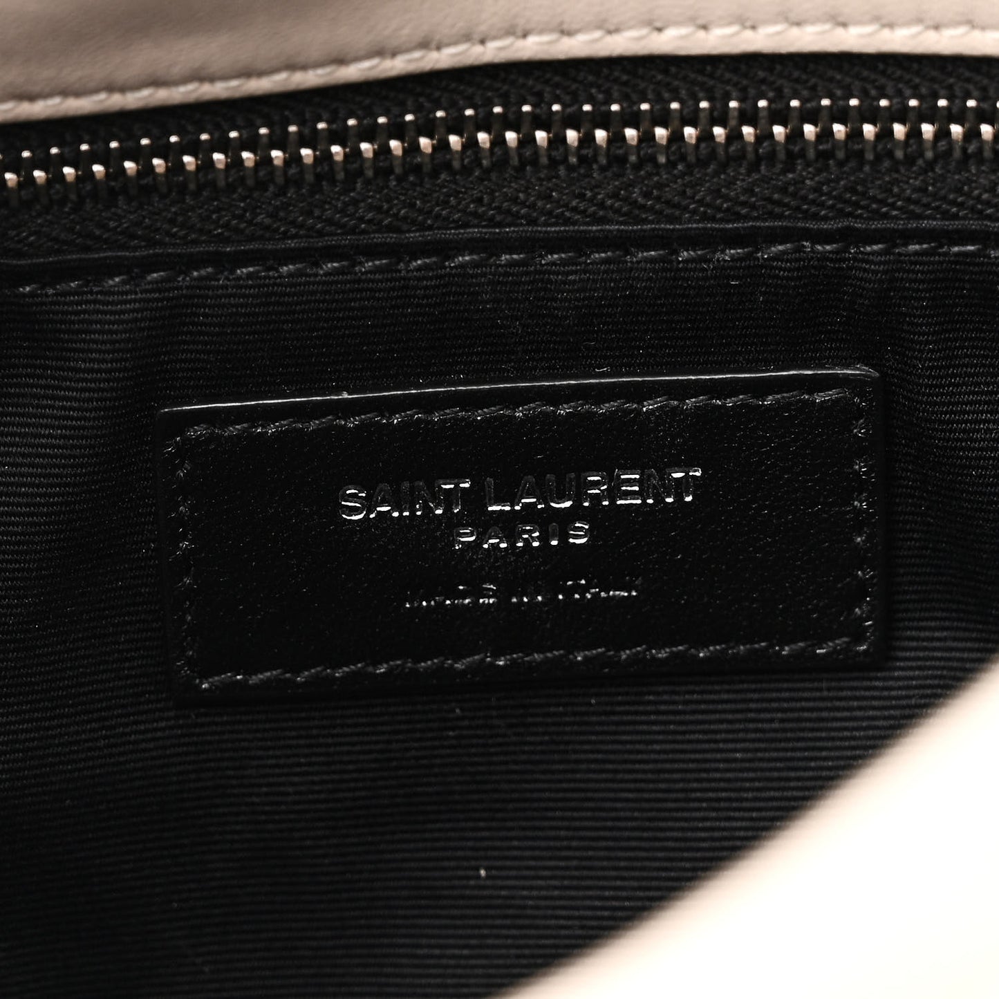 SAINT LAURENT Lambskin Quilted Toy Loulou Puffer Monogram Chain Satchel Crema Soft
