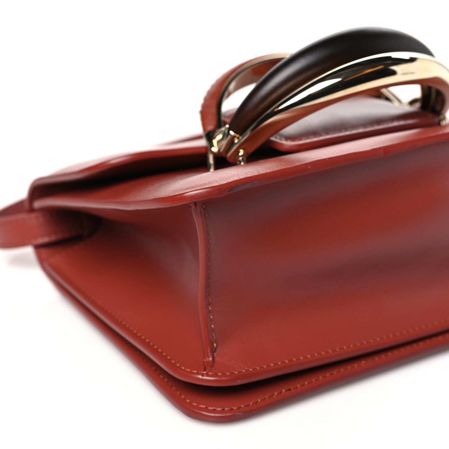 Calfskin Kattie Shoulder Bag Sepia Brown