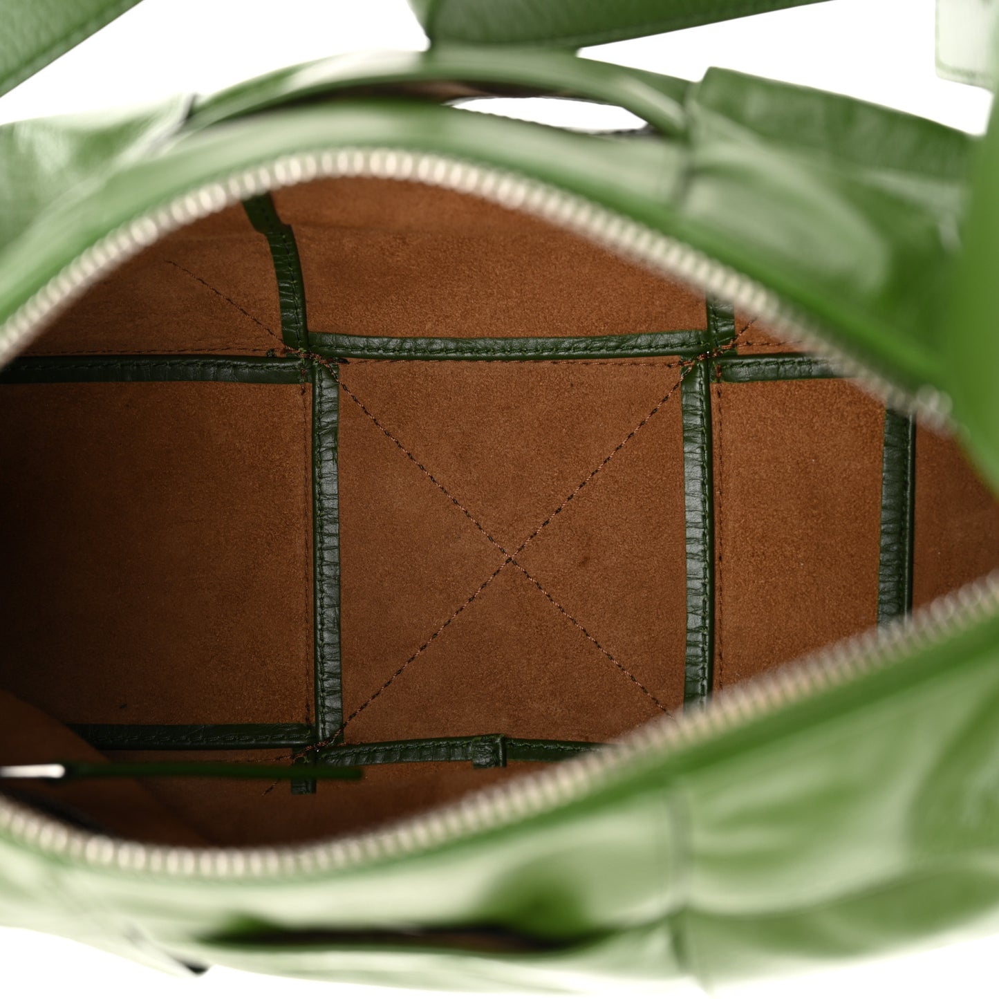 Paper Calfskin Maxi Intreccio Medium Arco Camera Bag Avocado