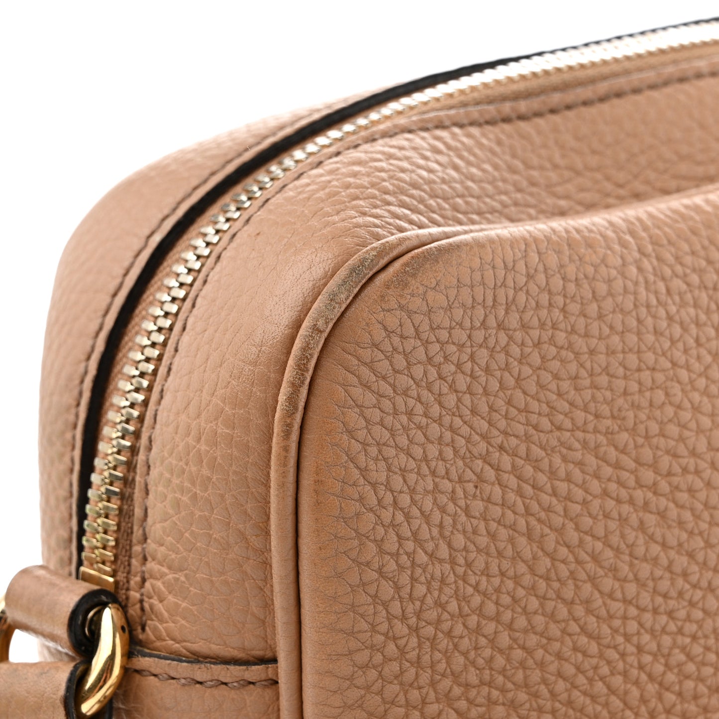 Pebbled Calfskin Small Soho Disco Bag Camelia