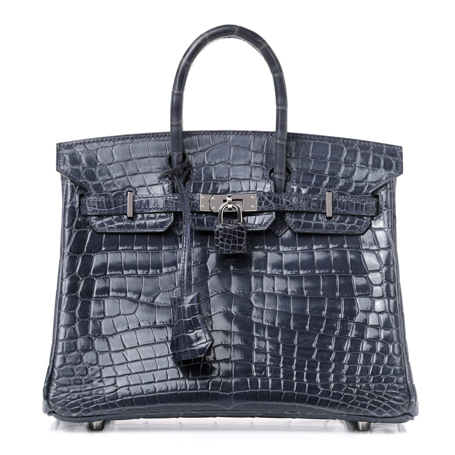 Shiny Niloticus Crocodile Birkin 25 Bleu Abysse