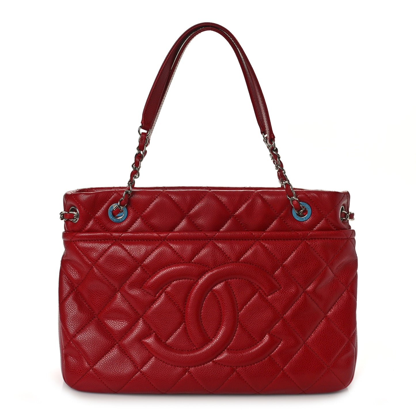 Caviar Quilted Timeless CC Soft Tote Red