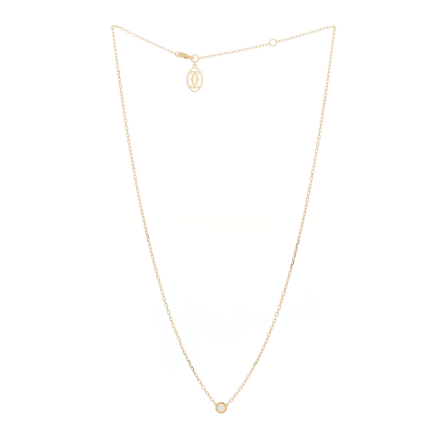 Cartier 18K Yellow Gold Diamond SM D'Amour Pendant Necklace 3 of 6