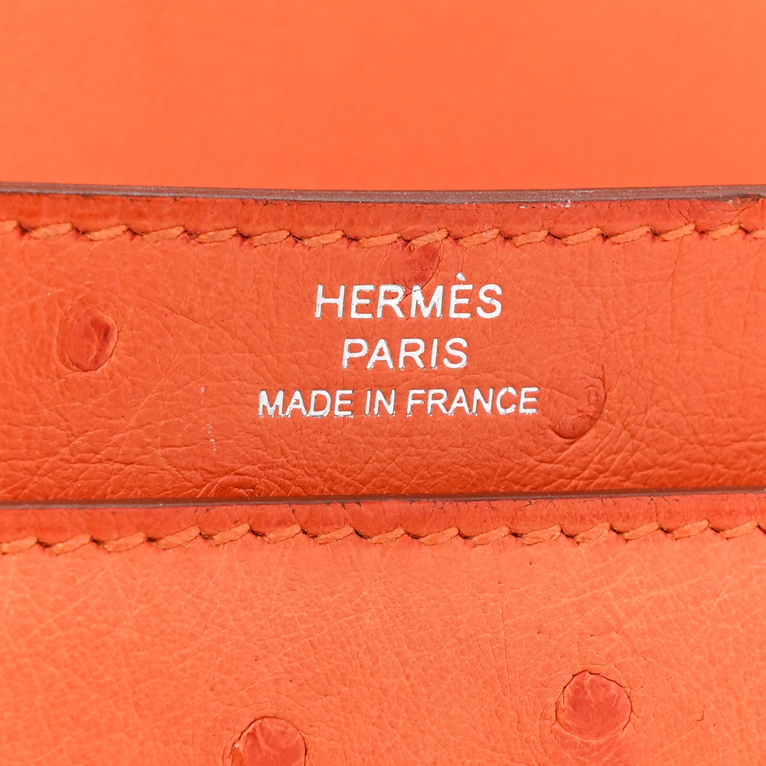 Hermes Ostrich Mini Verrou Chaine Bag Orange 7 of 9