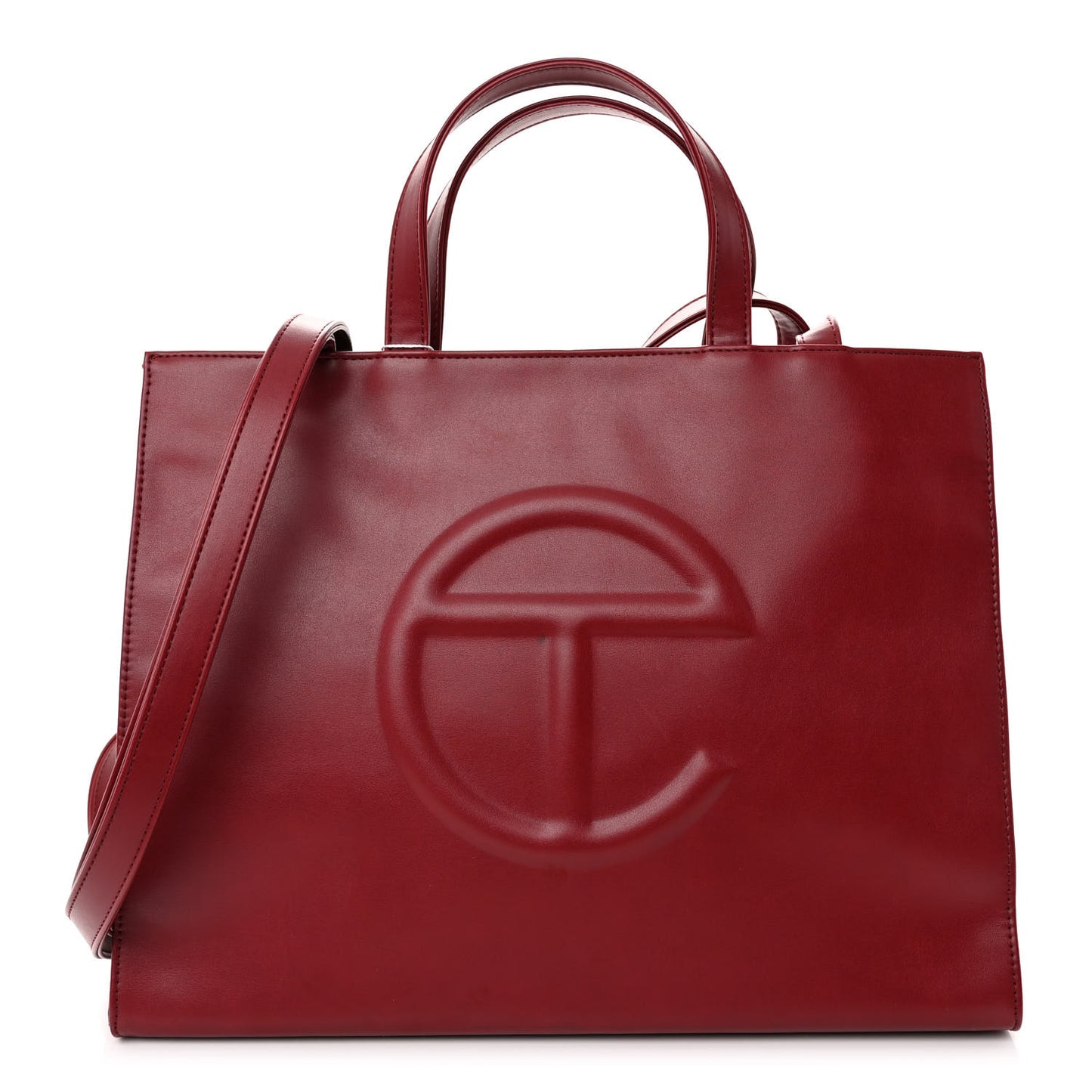 Vegan Leather Medium Shopping Bag Oxblood