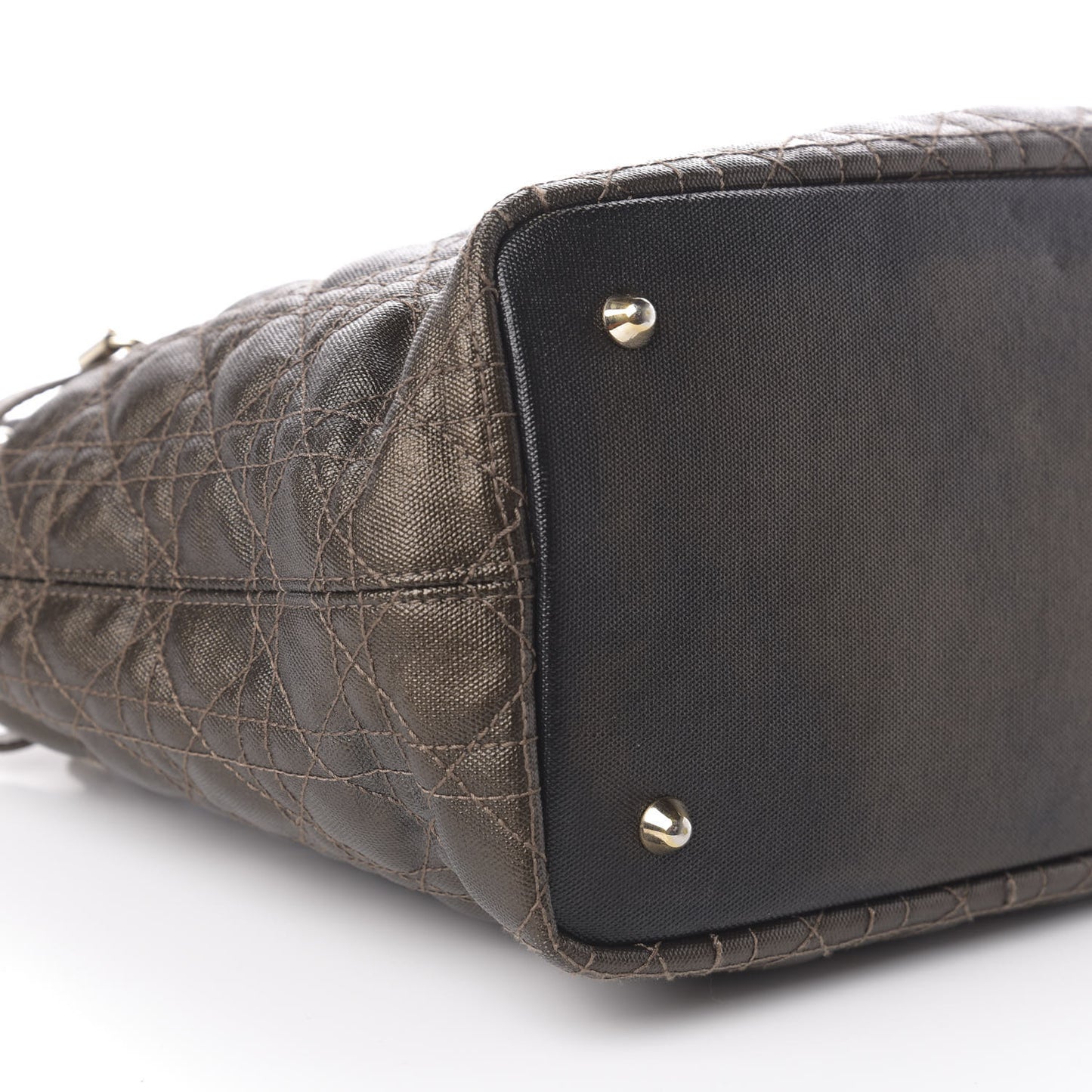Coated Canvas Cannage Medium Panarea Tote Bronze