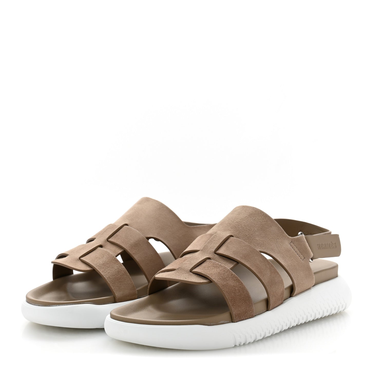 Suede Mens Doha Sandals 43 Taupe