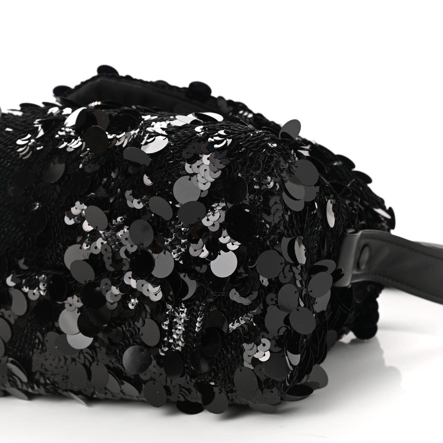 Paillettes Vitello Signaux Bag Black