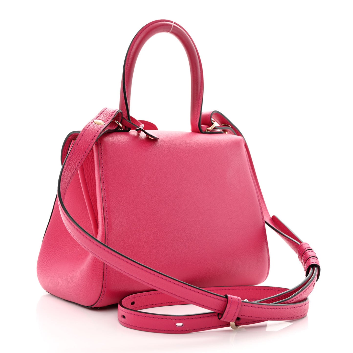 Grained Calfskin Mini Brillant Satchel Rose Indien