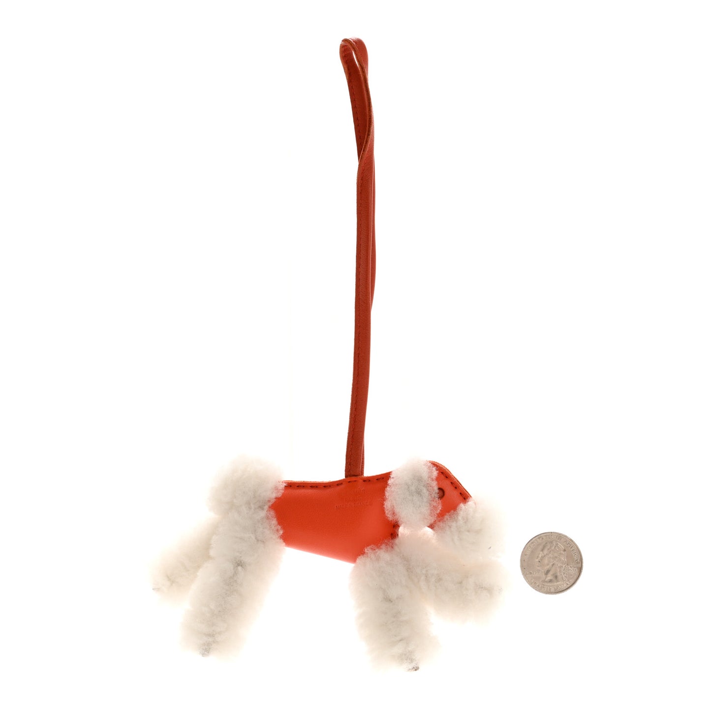 Milo Lambskin Shearling Budy Charm Orange Poppy