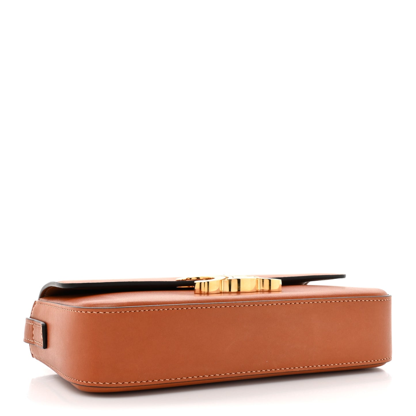 Natural Calfskin Triomphe Shoulder Bag Tan