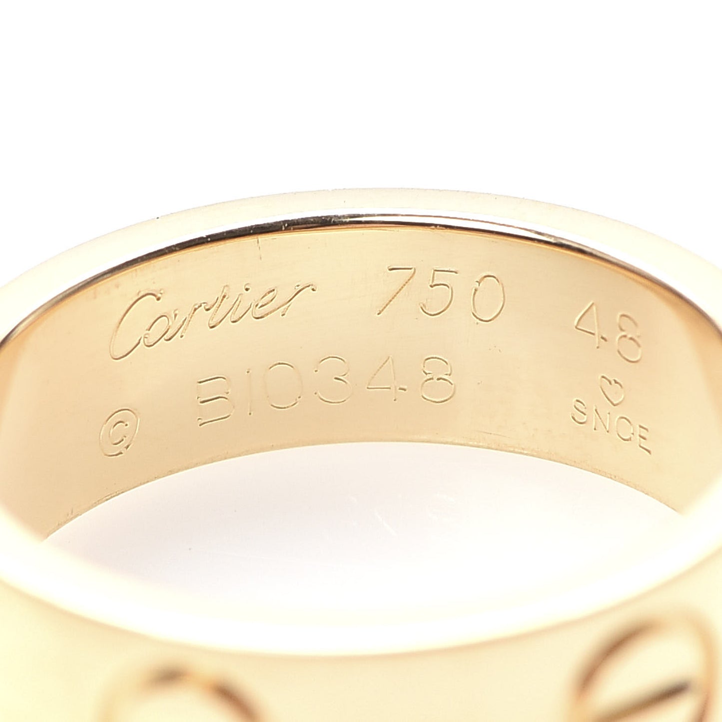 18K Yellow Gold 5.5mm LOVE Ring 48 4.5