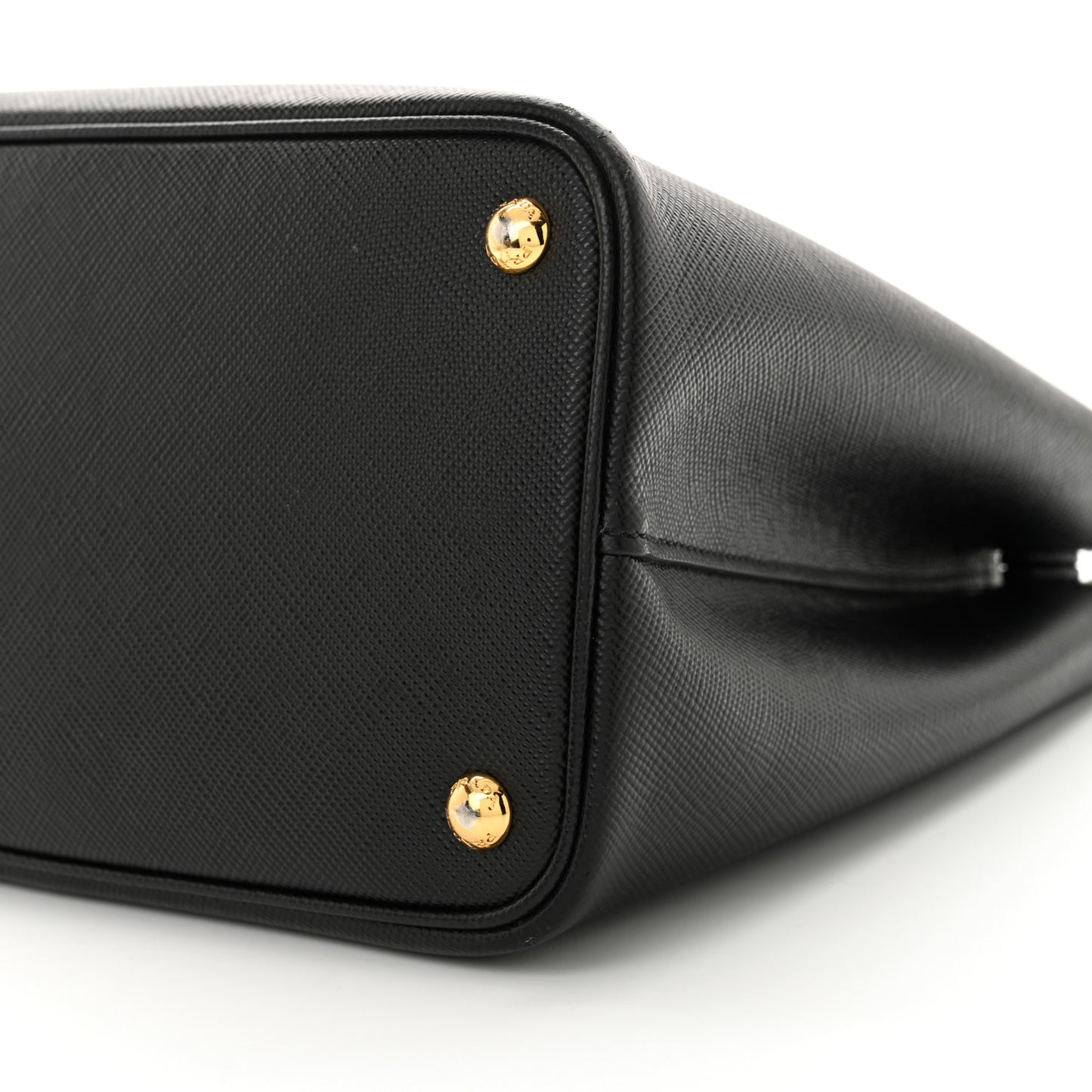 Saffiano Cuir Medium Double Bag Black Fuoco
