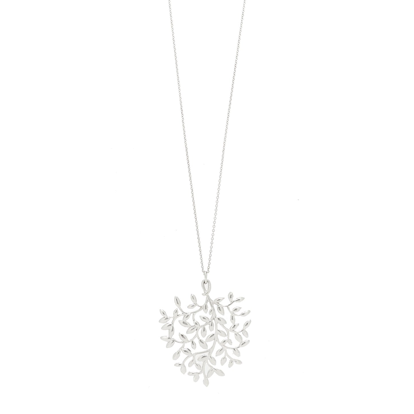 Sterling Silver Paloma Picasso Olive Leaf Heart Branch Pendant Necklace