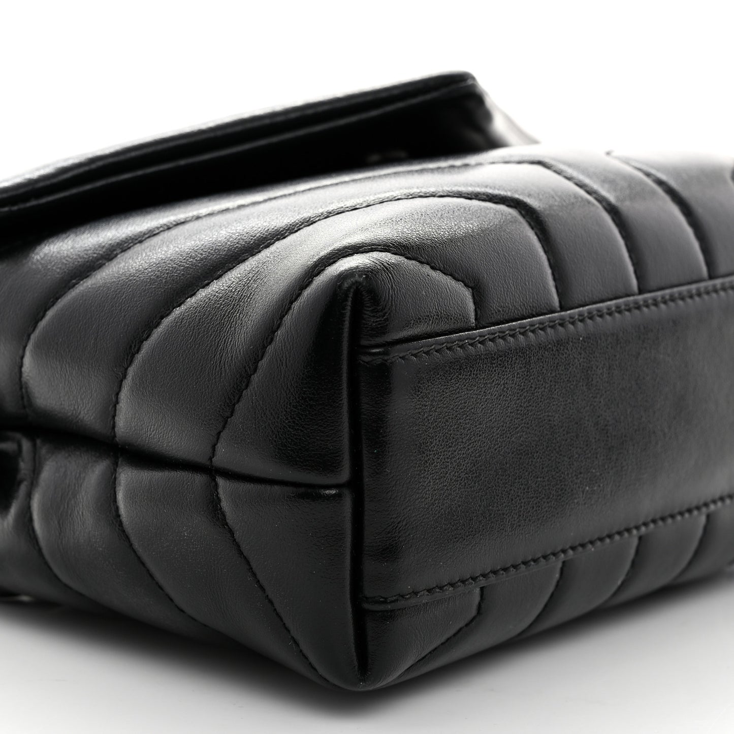 Calfskin Y Quilted Monogram Toy Loulou Crossbody Bag Black