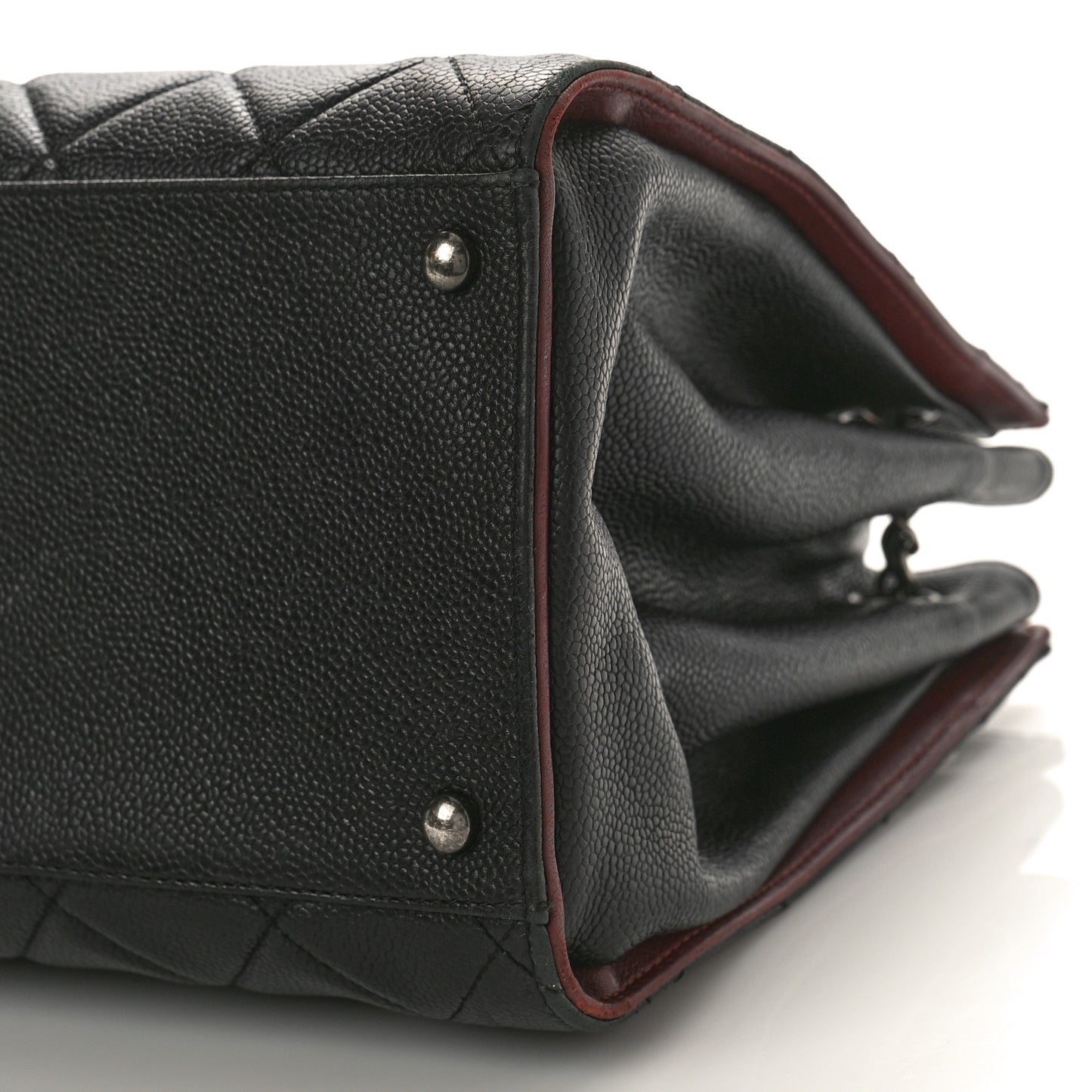 Caviar Quilted Large CC Accordion Shopping Bag Black