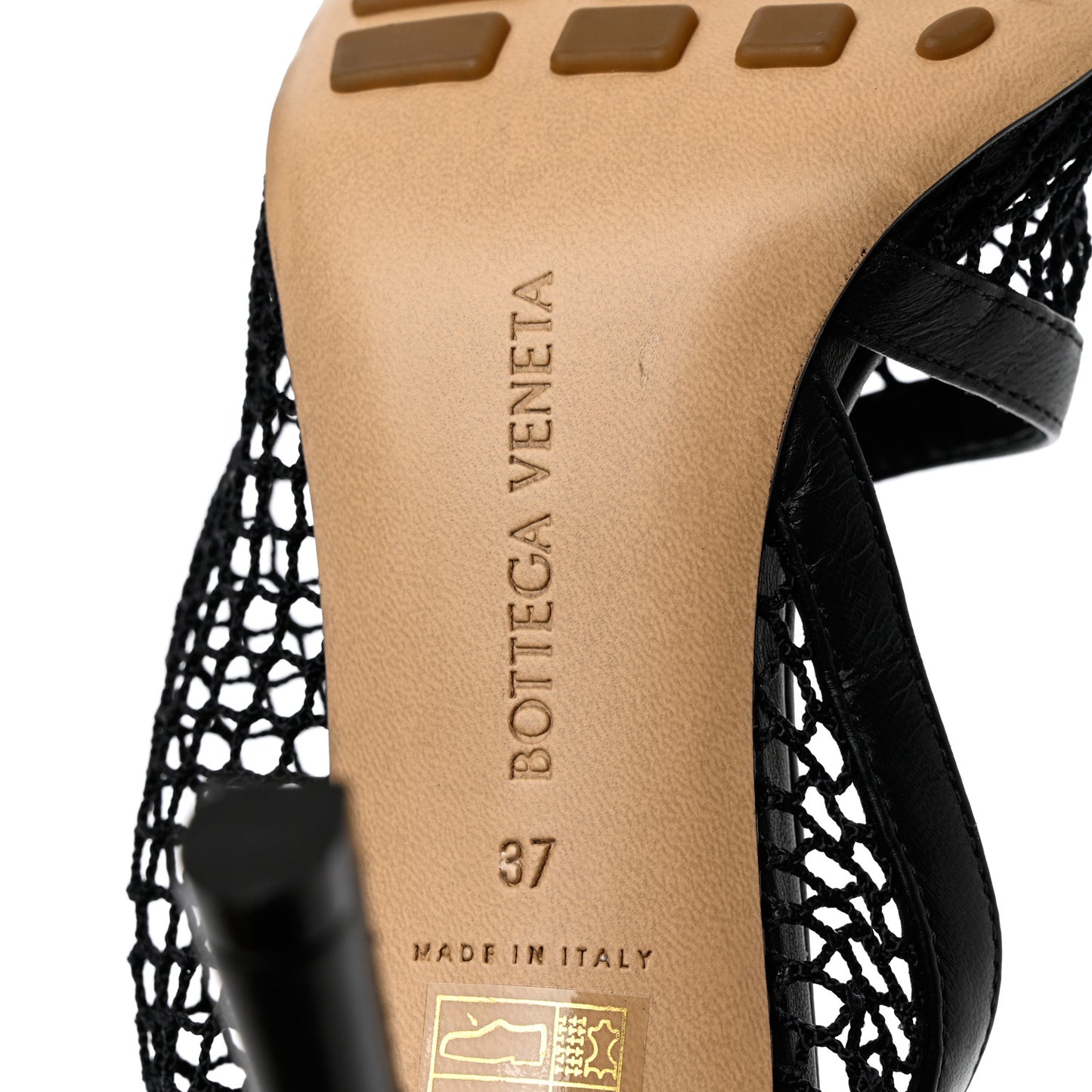 Mesh Nappa Chunky Chain Sandals 37 Black