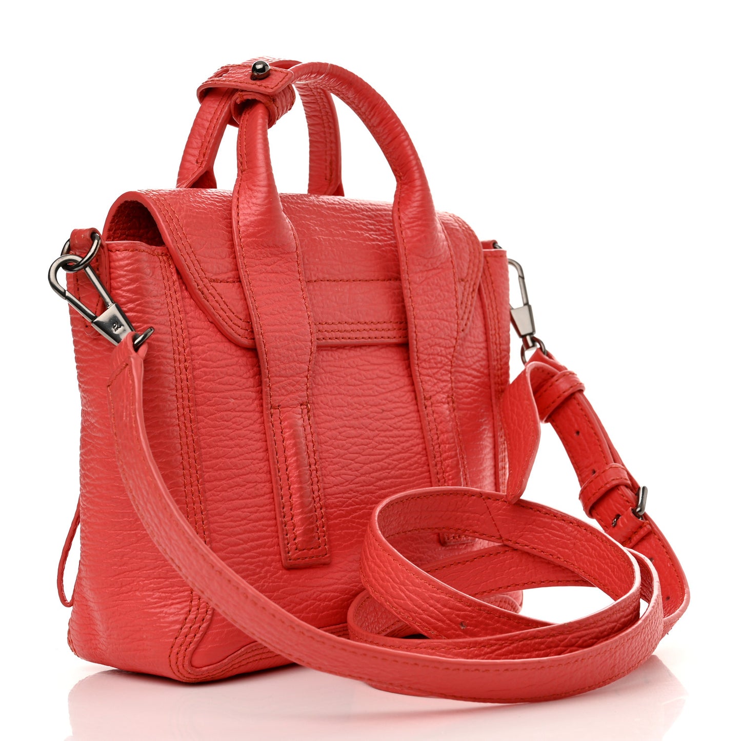 Textured Calfskin Mini Pashli Satchel Raspberry