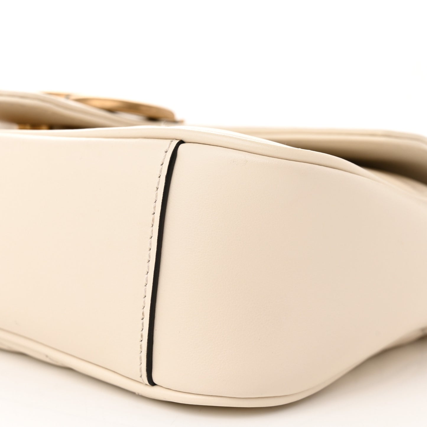Calfskin Matelasse Mini GG Marmont Shoulder Bag White