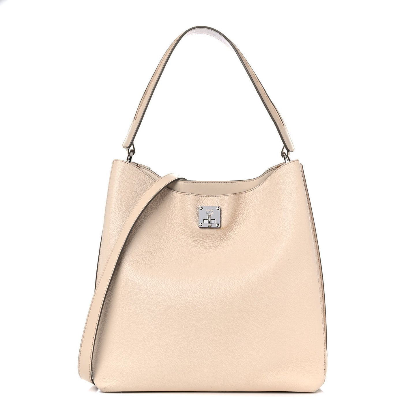 Grained Calfskin Large Milla Hobo Natural