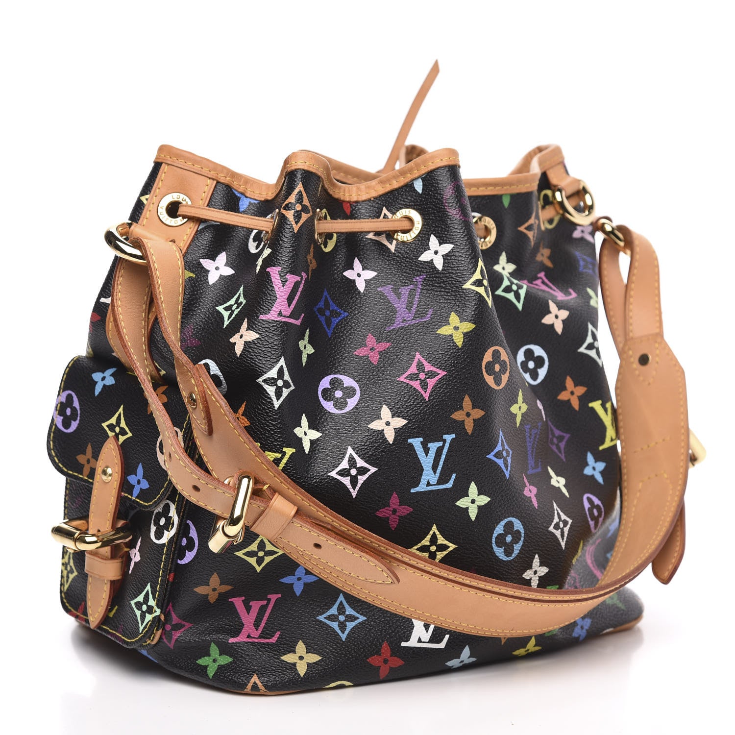 Louis Vuitton Monogram Multicolor Petit Noe Black 3 of 11