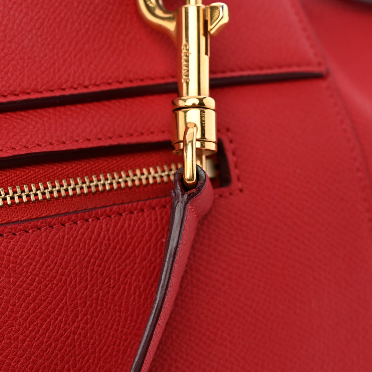 Grained Calfskin Mini Belt Bag Coquelicot