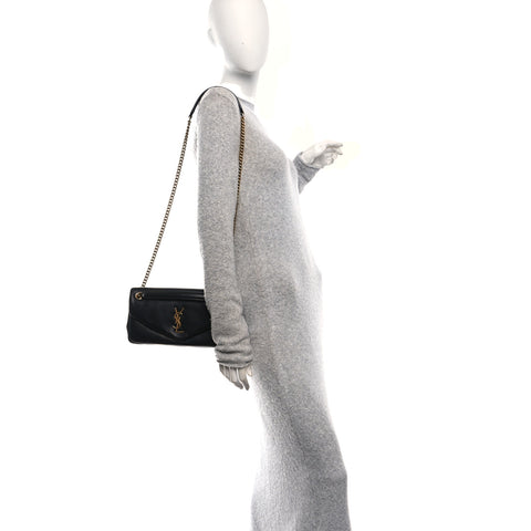 Plunged Lambskin Calypso Black