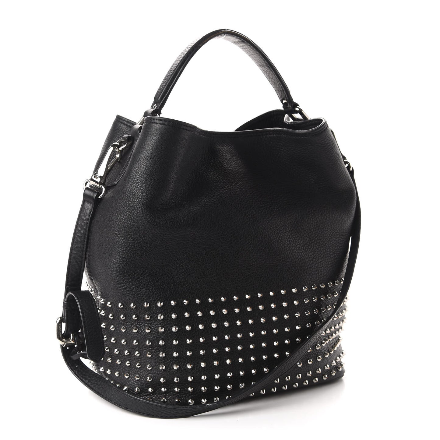 Calfskin Studded Medium Susanna Hobo Black