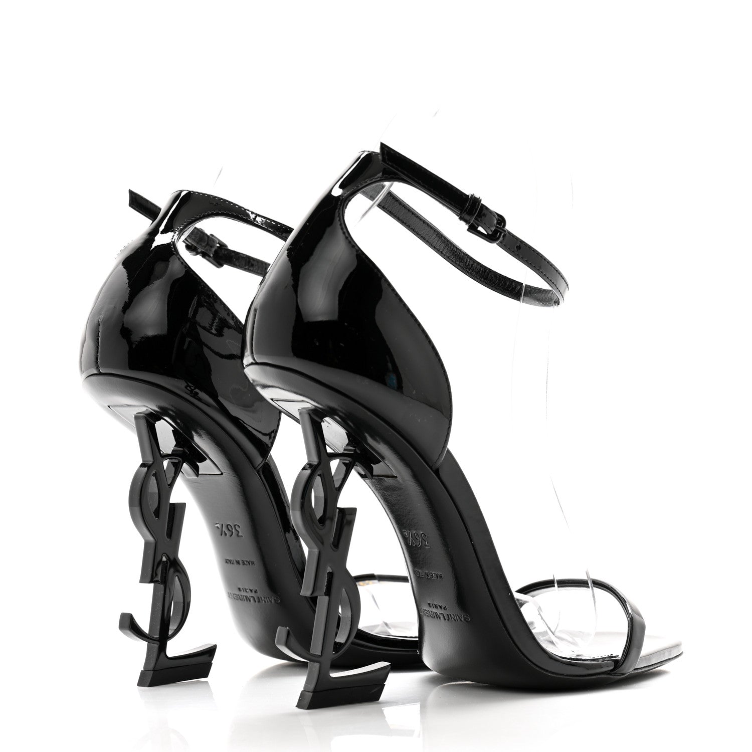 Saint Laurent Patent Calfskin Opyum 110 Sandals 36.5 Black 4 of 10