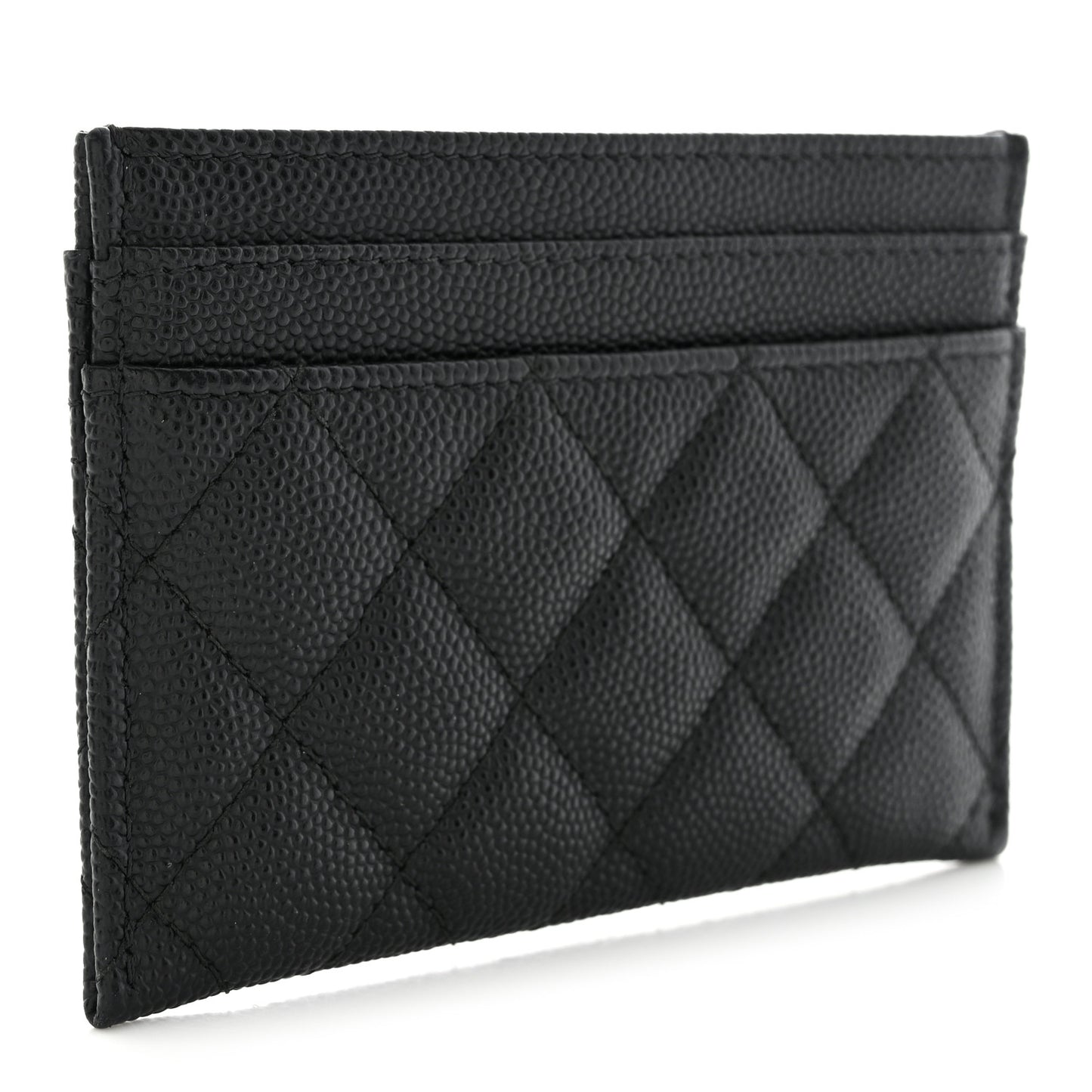 Caviar Quilted Boy Card Holder Black