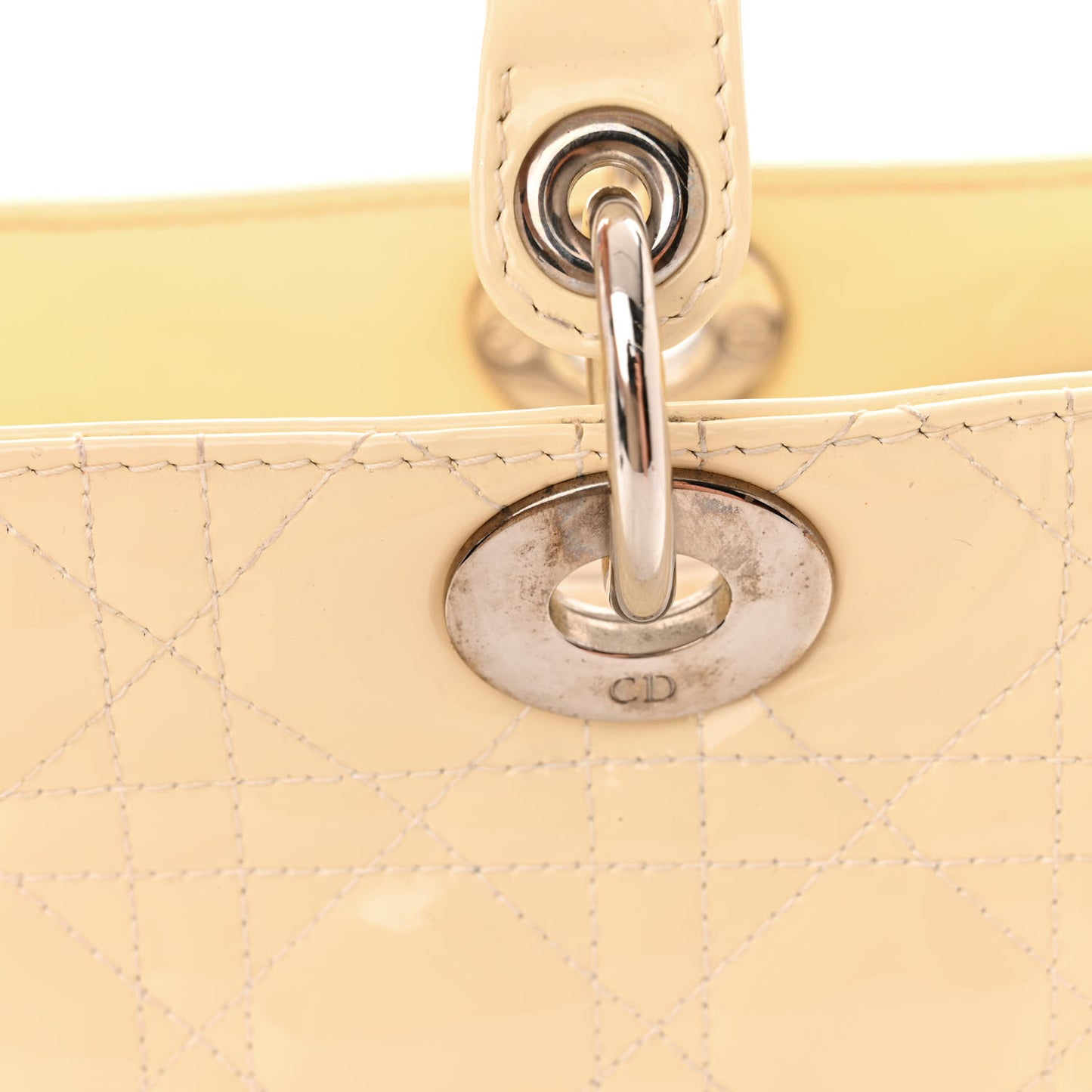 Patent Cannage Large Lady Dior White