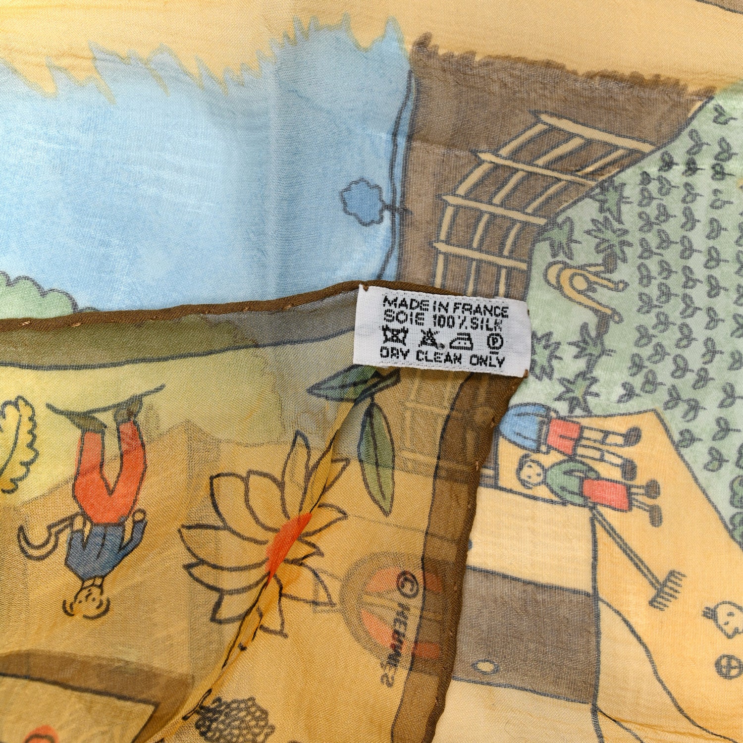 Hermes Silk Retour A'Laterre Pocket Square 5 of 5