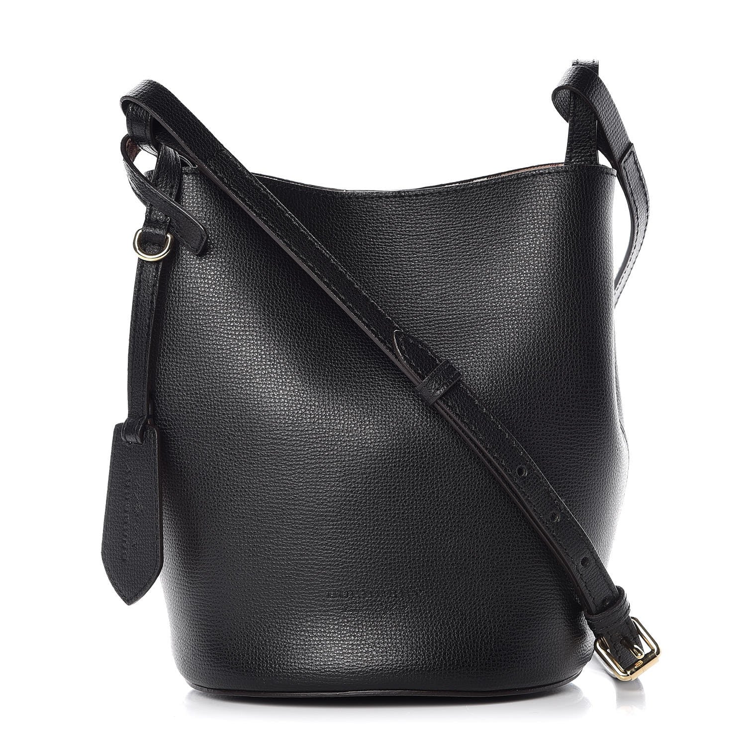 Burberry London Grainy Calfskin Small Lorne Bucket Crossbody Black