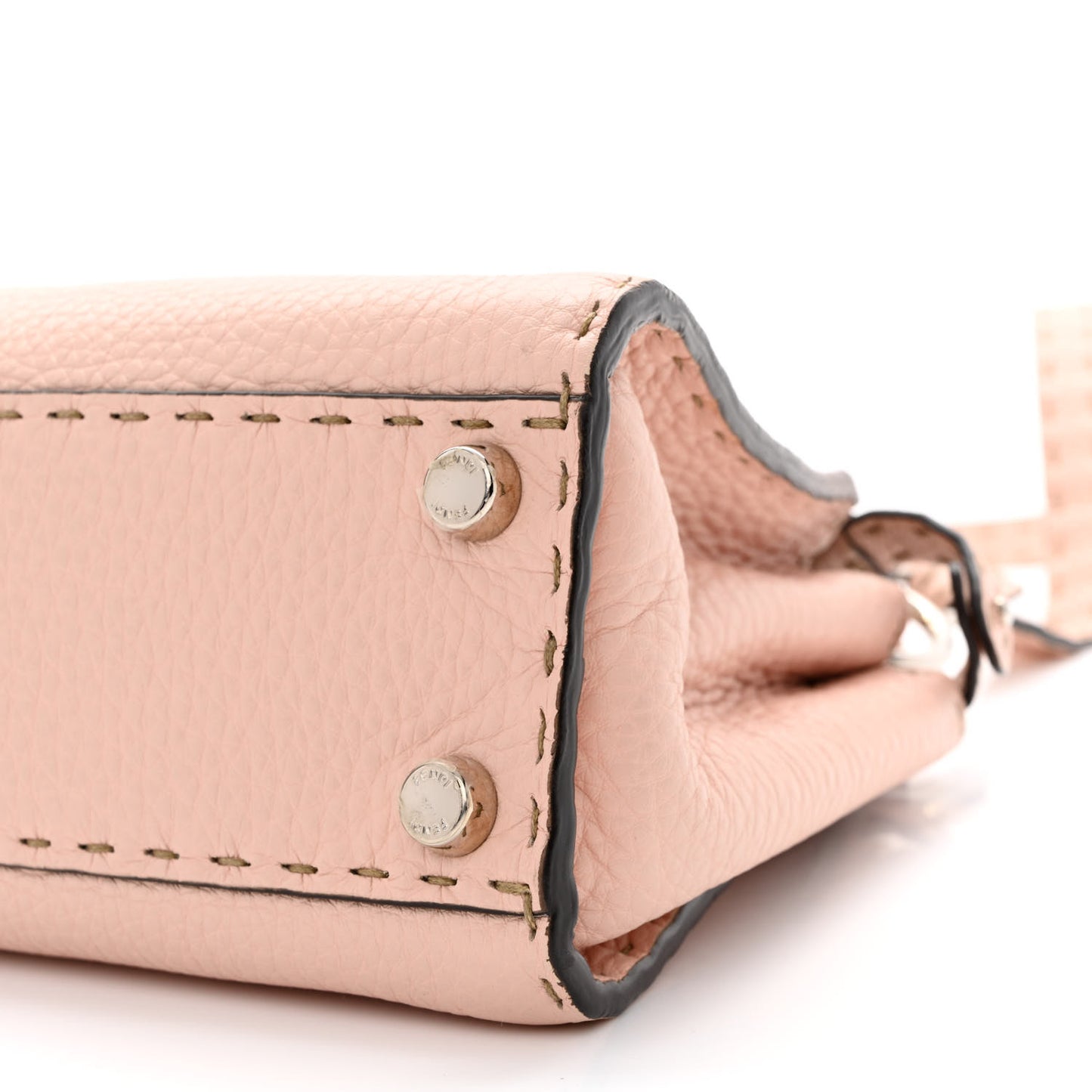 Cuoio Romano Selleria Bi-Color Mini Peekaboo Iconic Satchel Cipria Latte